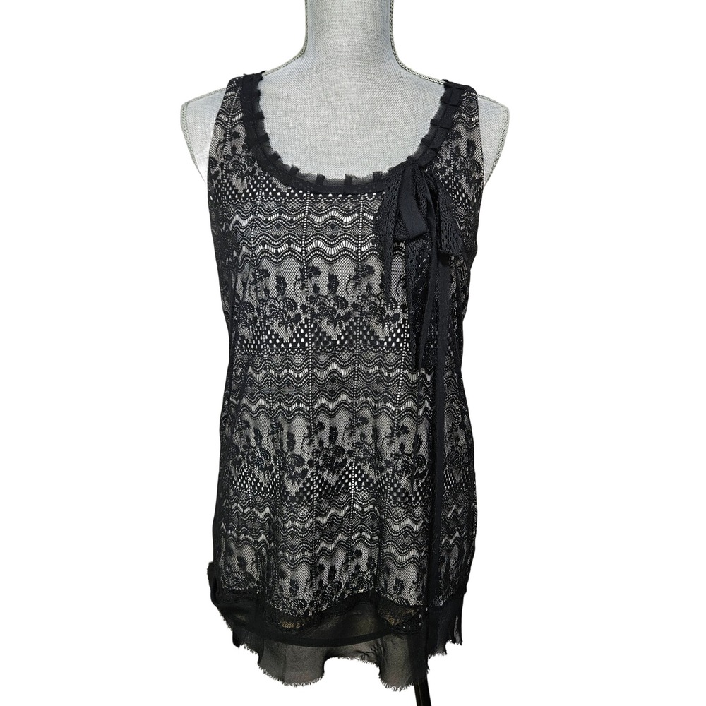 Cabi Black Layered Hem Sleeveless Top S Whimsigoth Dark Romance Victorian Gothic